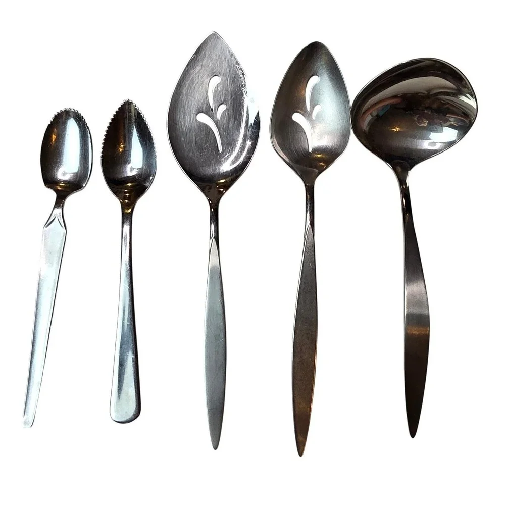 Vintage Norpro & SRI Cortina Japan Stainless Serving Set Ladle Slotted Spoons A3
